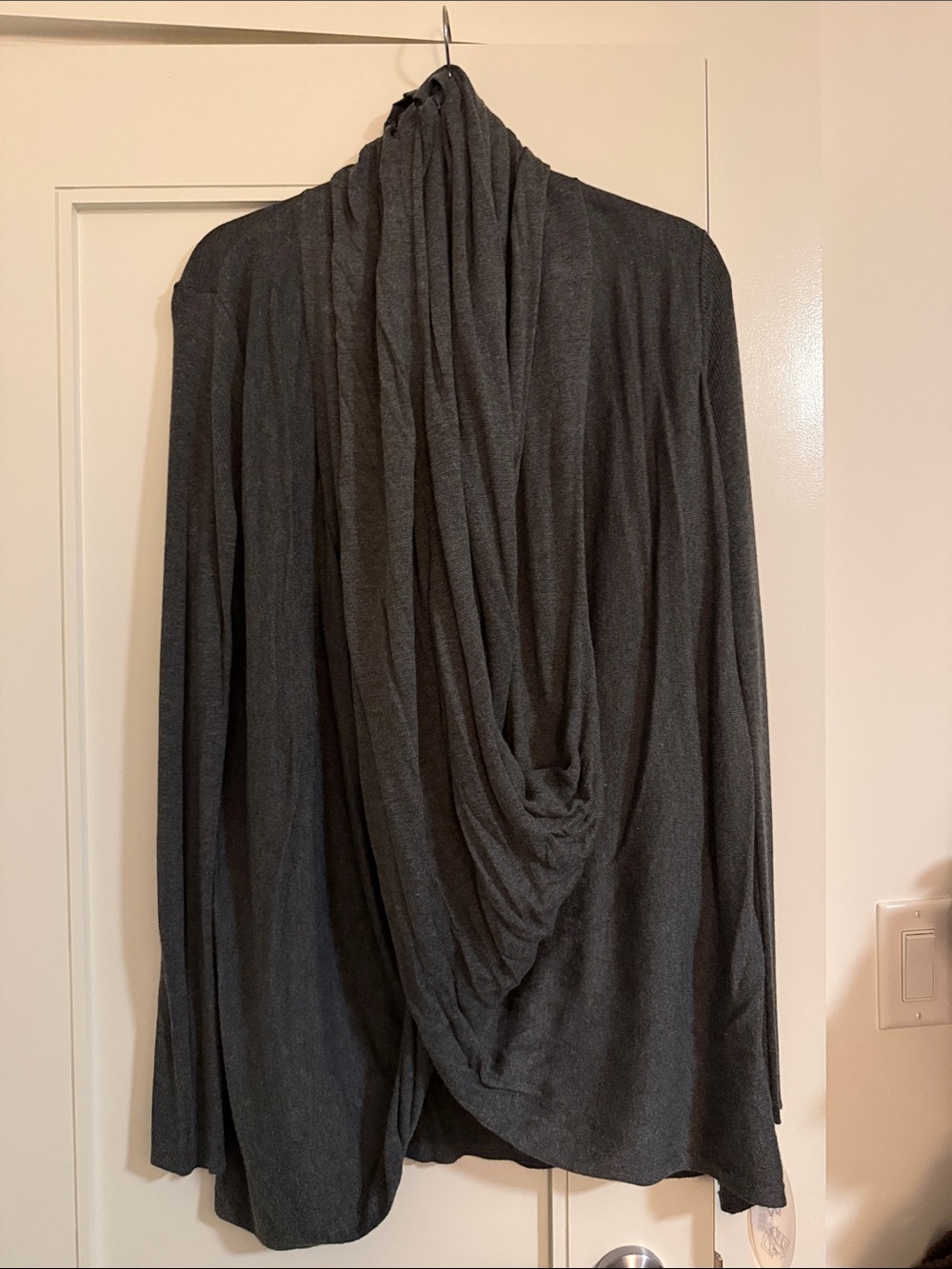 Nordstrom Dark Steel Heather Draped Open-Front Cardigan